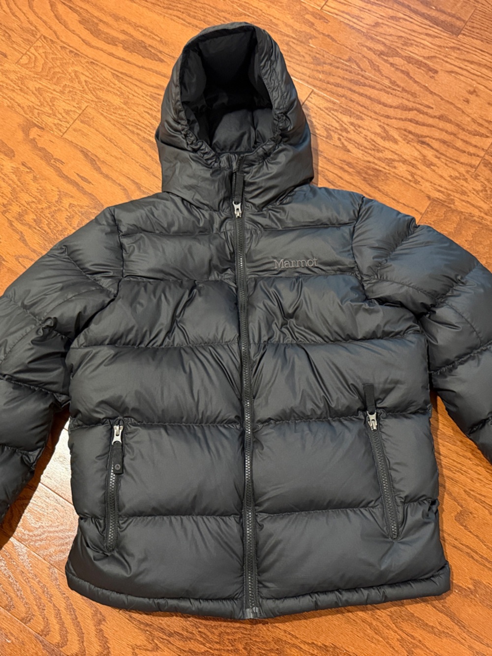 Marmot Kids XL Black Hooded Puffer Jacket
